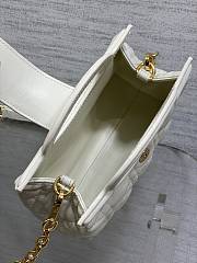 Dior Jolie Top Handle Mini Bag Latte Cannage Lambskin White-18.5x8.5x13cm - 3