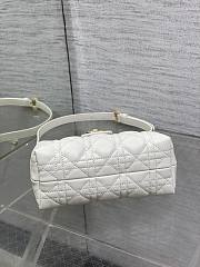 Dior Jolie Top Handle Mini Bag Latte Cannage Lambskin White-18.5x8.5x13cm - 2