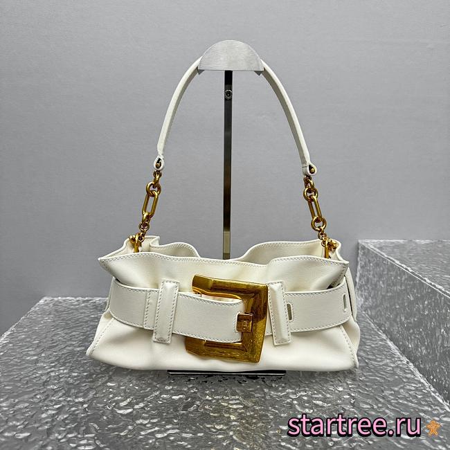 Balmain Mini Anthem bag in leather white-30.5*11.5*10CM - 1