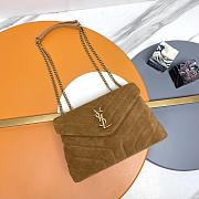 YSL SAINT LAURENT Loulou Small In Suede Brown - 1