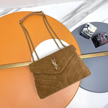 YSL SAINT LAURENT Loulou Small In Suede Brown