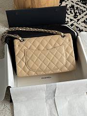 Chanel Small Classic Flap Bag Beige Silver Hardware-23cm - 4