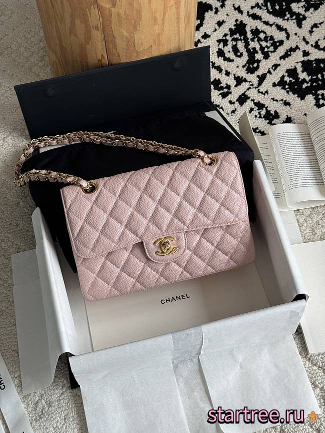Chanel Small Classic Flap Bag Pink Gold Hardware-23cm - 1