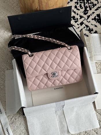 Chanel Small Classic Flap Bag Pink Silver Hardware-23cm
