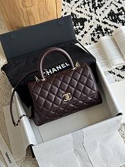 Chanel Coco Handle Small Women's Handbag Caviar Brown coffee 23cm - 1