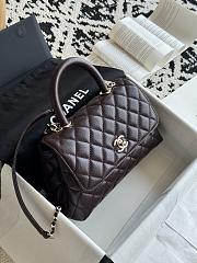 Chanel Coco Handle Small Women's Handbag Caviar Brown coffee 23cm - 4