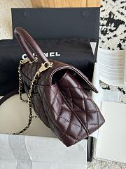 Chanel Coco Handle Small Women's Handbag Caviar Brown coffee 23cm - 3