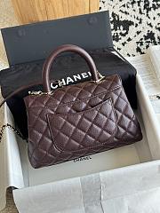 Chanel Coco Handle Small Women's Handbag Caviar Brown coffee 23cm - 2