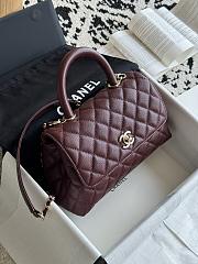Chanel Coco Handle Small Women's Handbag Caviar Burgundy-23cm - 4