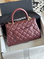 Chanel Coco Handle Small Women's Handbag Caviar Burgundy-23cm - 3
