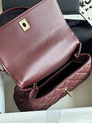 Chanel Coco Handle Small Women's Handbag Caviar Burgundy-23cm - 2