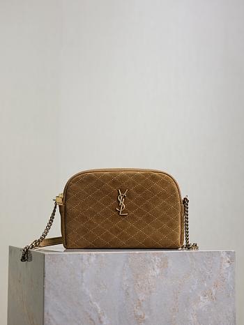YSL Saint Lauren Gaby Mini Crossbody Bag in Quilted Suede-19*3*3.5cm