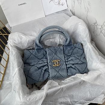 Chanel Small Bow Bag Denim -18x26x5cm