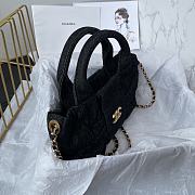 Chanel Small Bow Bag Denim Black -18x26x5cm - 3