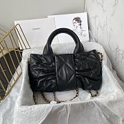 Chanel Small Bow Bag Leather Black -18x26x5cm - 4