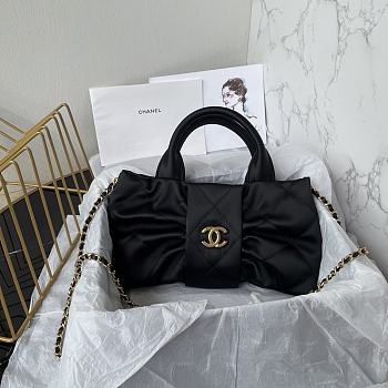 Chanel Small Bow Bag Satin Black -18x26x5cm