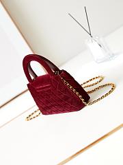 Chanel Kelly Velvet Bag Red-13*19*7cm - 5