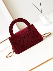 Chanel Kelly Velvet Bag Red-13*19*7cm - 3