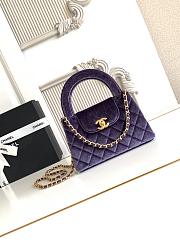 Chanel Kelly Velvet Bag Purple-13*19*7cm - 1
