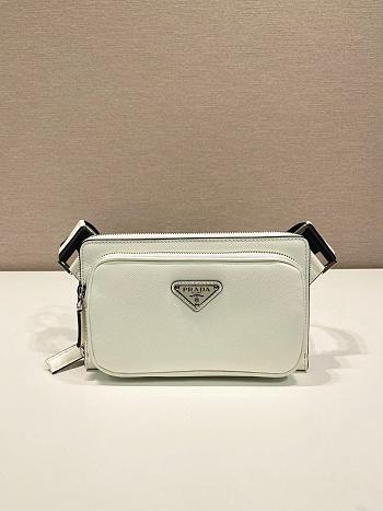 Prada Saffiano leather belt bag White-21*13*2.5