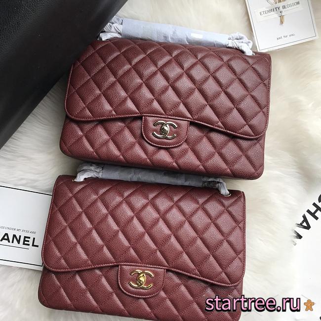 Chanel Jumbo Classic Flap Bag Caviar Leather Gold Hardware-30cm - 1