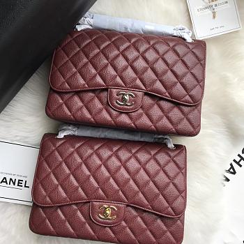 Chanel Jumbo Classic Flap Bag Caviar Leather Gold Hardware-30cm