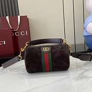 Gucci Ophidia mini bag dark brown suede-18.5*11*11cm - 1