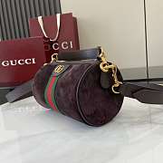 Gucci Ophidia mini bag dark brown suede-18.5*11*11cm - 4