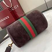 Gucci Ophidia mini bag dark brown suede-18.5*11*11cm - 3