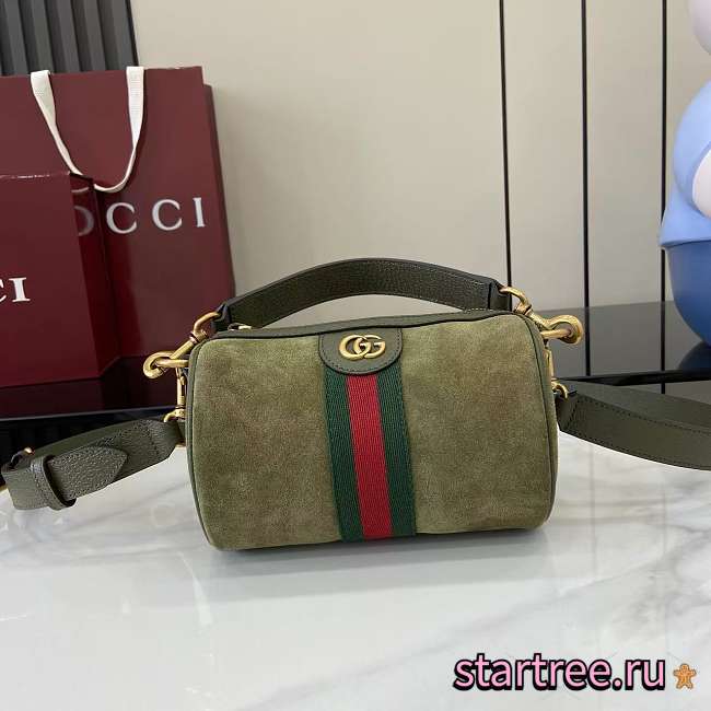Gucci Ophidia mini bag dark Green suede-18.5*11*11cm - 1