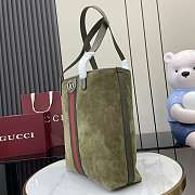 Gucci Ophidia medium tote bag dark green suede-30x36x12.5cm - 2
