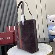 Gucci Ophidia medium tote bag dark brown suede-30x36x12.5cm - 2