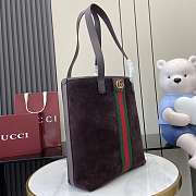 Gucci Ophidia medium tote bag dark brown suede-30x36x12.5cm - 5