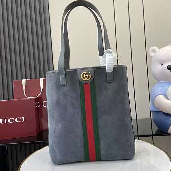 Gucci Ophidia medium tote bag dark Grey suede-30x36x12.5cm 