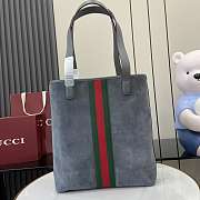 Gucci Ophidia medium tote bag dark Grey suede-30x36x12.5cm  - 3