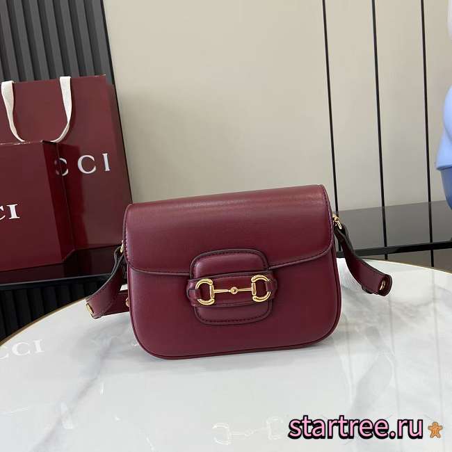 Gucci Horsebit 1955 Soft Mini shoulder Rosso Ancora red leather-19.5x15x9cm - 1