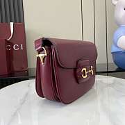 Gucci Horsebit 1955 Soft small shoulder Rosso Ancora red leather-26x17.5x10cm - 5