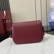 Gucci Horsebit 1955 Soft small shoulder Rosso Ancora red leather-26x17.5x10cm - 4