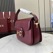 Gucci Horsebit 1955 Soft small shoulder Rosso Ancora red leather-26x17.5x10cm - 3