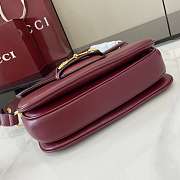 Gucci Horsebit 1955 Soft small shoulder Rosso Ancora red leather-26x17.5x10cm - 2