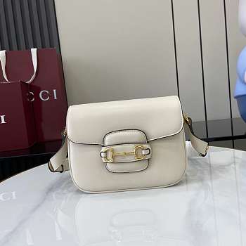 Gucci Horsebit 1955 Soft Mini shoulder White leather-19.5x15x9cm