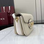 Gucci Horsebit 1955 Soft Mini shoulder White leather-19.5x15x9cm - 4
