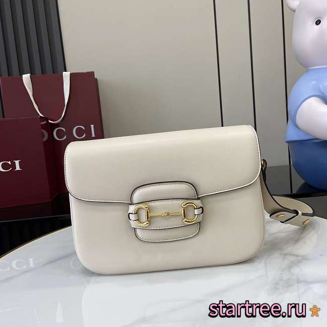 Gucci Horsebit 1955 Soft small shoulder White leather-26x17.5x10cm - 1