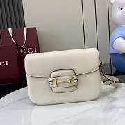 Gucci Horsebit 1955 Soft small shoulder White leather-26x17.5x10cm - 1