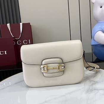 Gucci Horsebit 1955 Soft small shoulder White leather-26x17.5x10cm