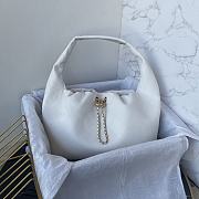 Chanel 26C Hobo Bag White Leather-35×12×45cm - 1