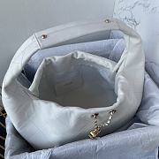 Chanel 26C Hobo Bag White Leather-35×12×45cm - 4
