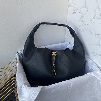 Chanel 26C Hobo Bag Black Leather-35×12×45cm