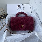 Chanel Fur Mini Classic Flap Handle Bag Cherry-20x12x6cm - 1