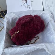 Chanel Fur Mini Classic Flap Handle Bag Cherry-20x12x6cm - 6